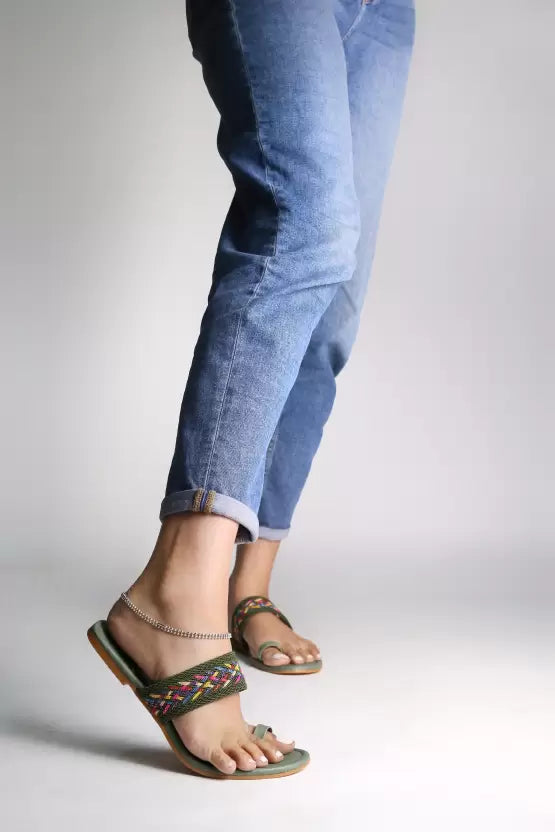 Kenstto Stylish Hand-Woven Flat Sandals for Women and Girls