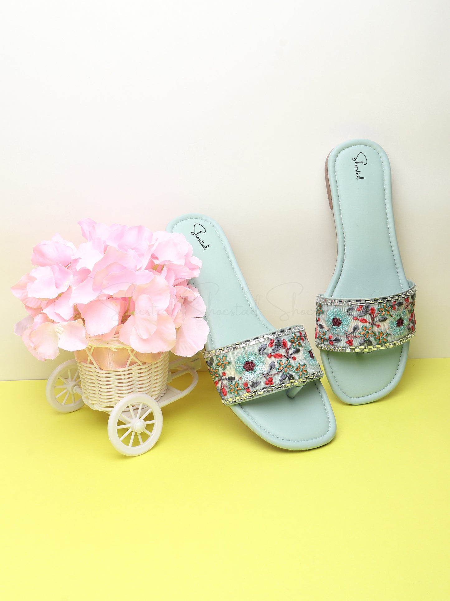 Kenstto Embellished Handcrafted Flat Sandals For Women & Girls