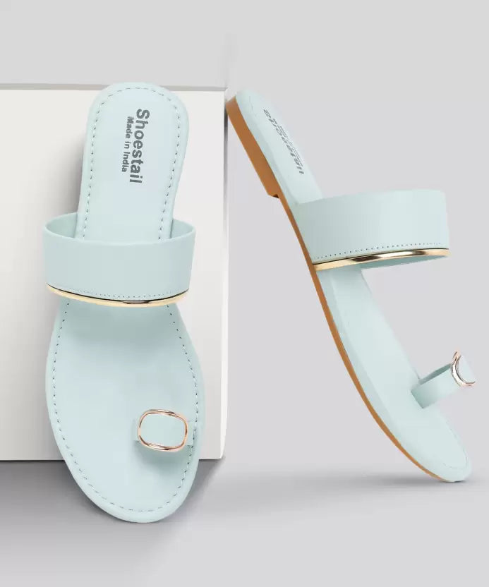 Kenstto One Toe Flat Sandals For Women and Girls