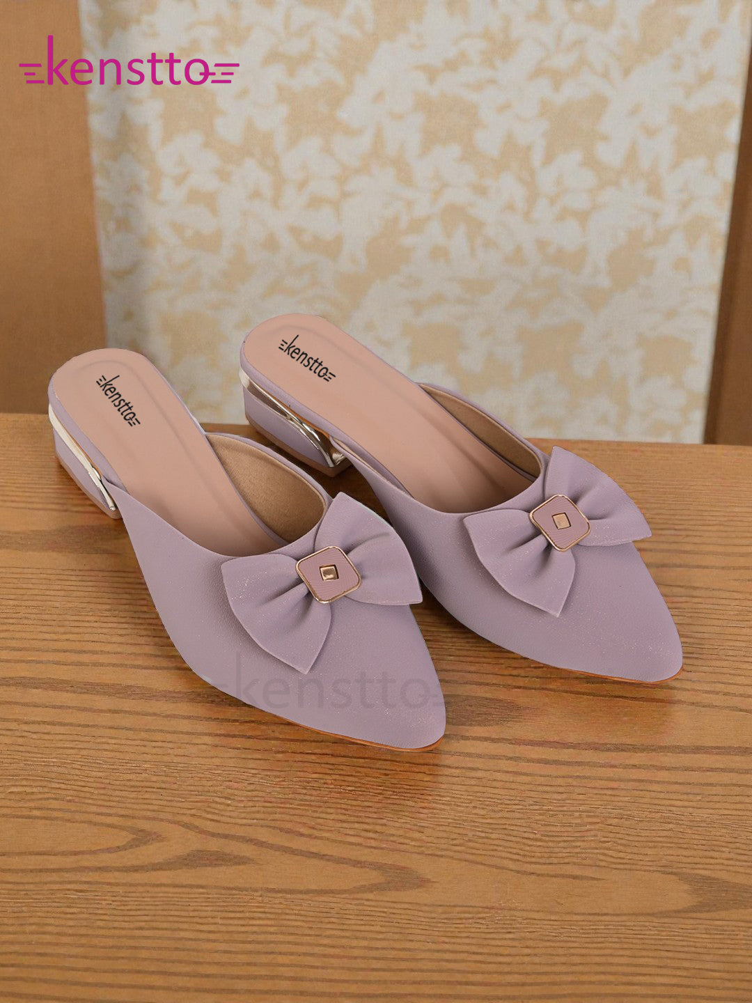 bow accent slip-on flats for women & girls
