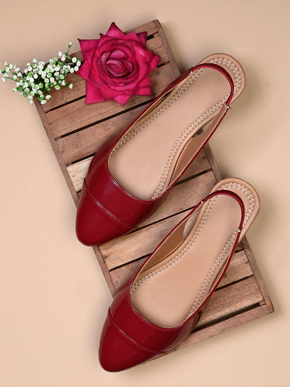 elegant glossy slingback pointed flats for women &girls