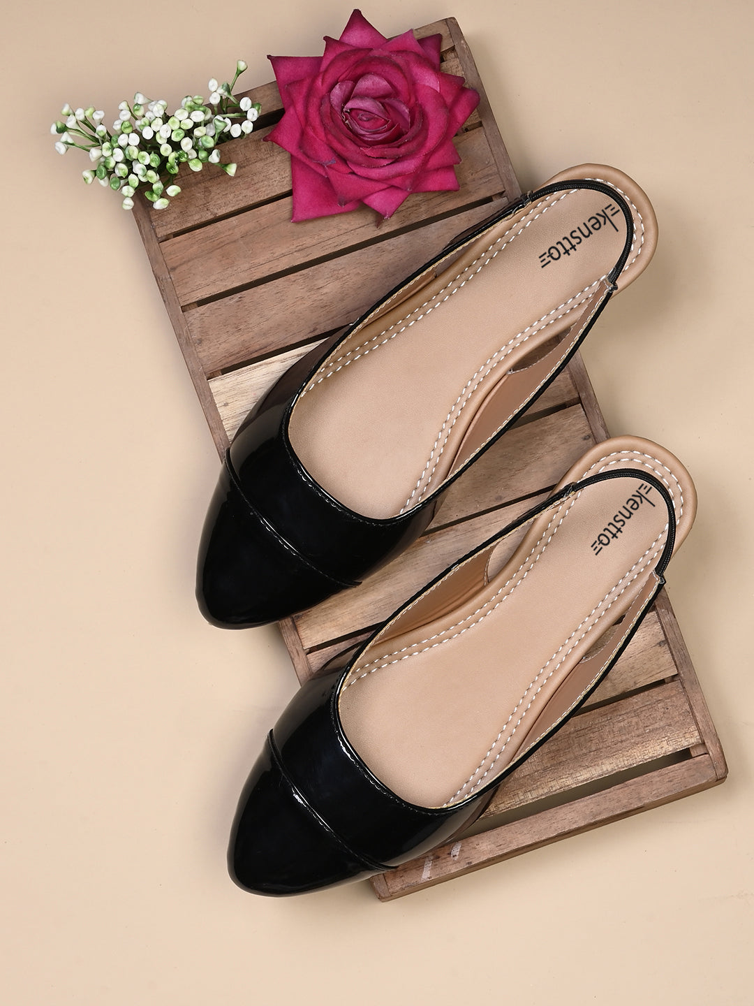 elegant glossy slingback pointed flats for women &girls