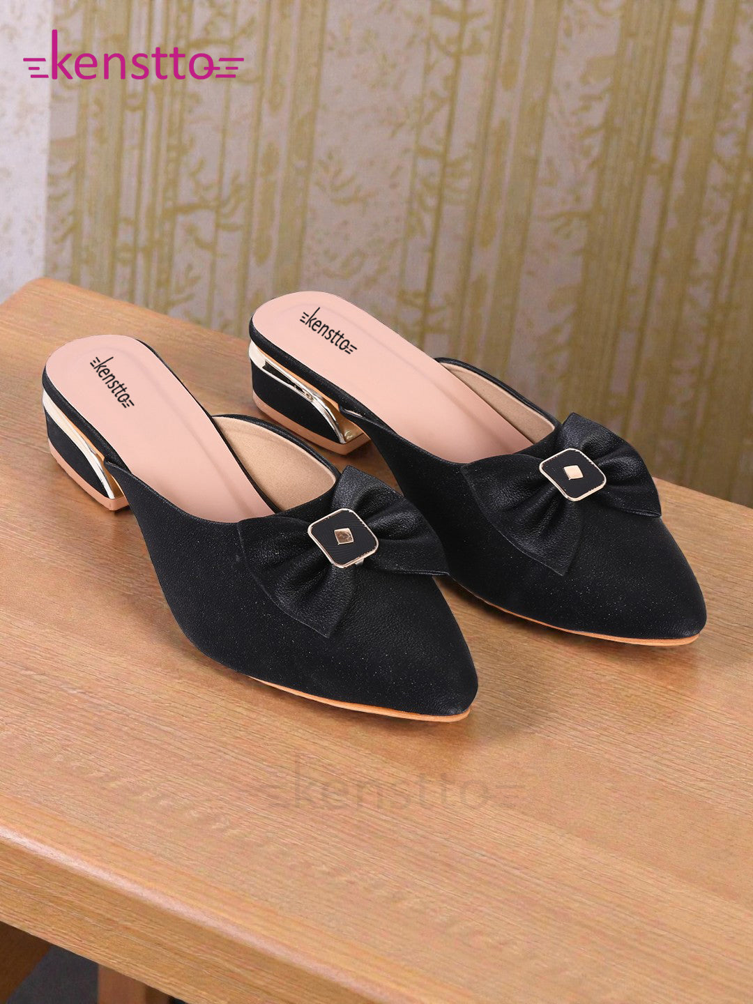 bow accent slip-on flats for women & girls